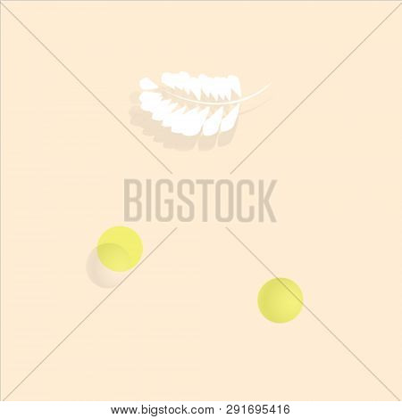 Feather With Ball Icon Set Vector. Feather With Ball Vector Illustration Pattern