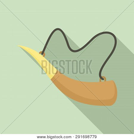 Hunting Horn Icon. Flat Illustration Of Hunting Horn Vector Icon For Web Design