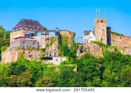 Rheinfels Castle Or Burg Rheinfels Is A Castle Ruin Located Above The Bank Of Rhine River In Sankt G