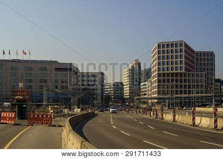 Stuttgart,germany - March 23,2019:main Station This The Main Street B27.on The Left Side Is The Old 