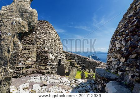 Skellig Michael Or Great Skellig, Home To The Ruined Remains Of A Christian Monastery, Country Kerry