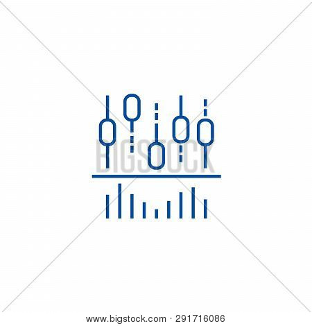 Candlestick Chart And Lines Line Icon Concept. Candlestick Chart And Lines Flat  Vector Symbol, Sign