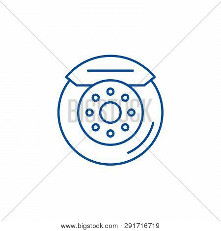 Car Brake Pads Line Icon Concept. Car Brake Pads Flat  Vector Symbol, Sign, Outline Illustration.