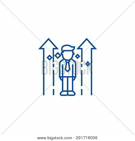 Career Up, Personality Line Icon Concept. Career Up, Personality Flat  Vector Symbol, Sign, Outline 