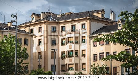 Typical Residential Building Architecture Of Irun, Spain