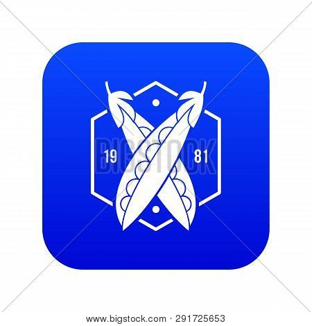 Eco Peas 1981 Icon Blue Vector Isolated On White Background
