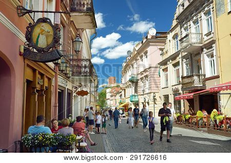 Vilnius, Lithuania - June 15, 2018: Gediminas Tower, The Remaining Part Of The Upper Castle, Viewed 