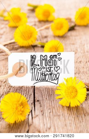 Label, Dandelion, Calligraphy Muttertag Means Happy Mothers Day