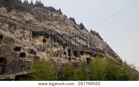 Luoyang, Henan/china- January 19, 2019:  Longmen Grottoes Is One Of The 3 Major Buddhist Caves Of Ch
