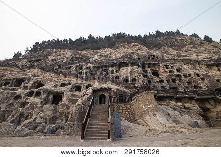 Luoyang, Henan/china- January 19, 2019:  Longmen Grottoes Is One Of The 3 Major Buddhist Caves Of Ch