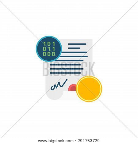 Smart Contract Concept. Smart Contract Concept Vector Flat Icon Isolated On White Background.