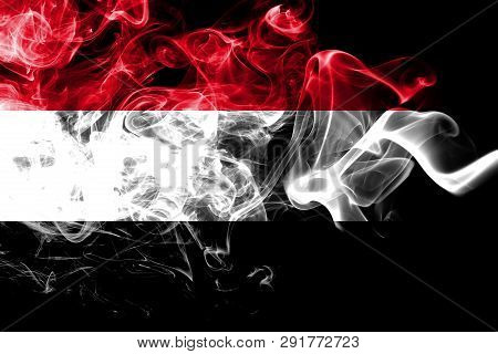 Yemen Smoke Flag, On A Black Backgroundb