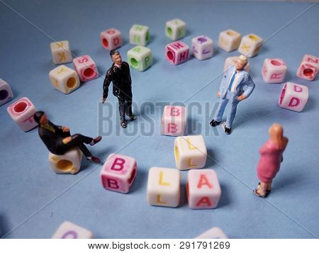 Top View Conceptual / Illustration Chit Chat, Alphabet Plastic Cube Beads Beyond 3 Miniature Figure