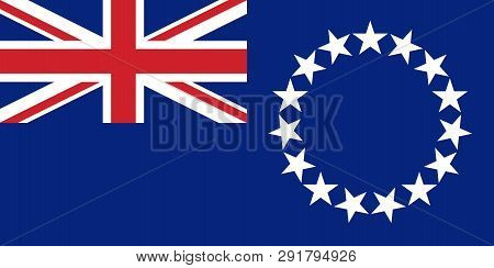 Flag Cook Islands In Official Rate And Colors, Vector.