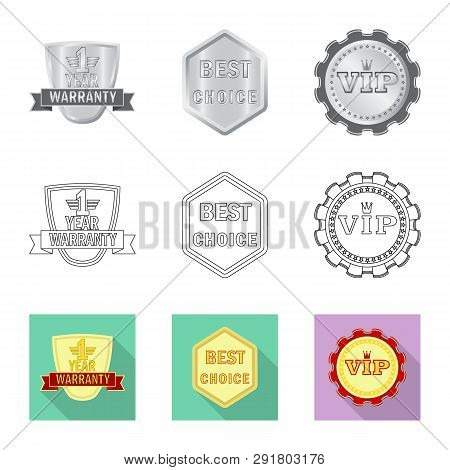 Isolated Object Of Emblem And Badge Icon. Set Of Emblem And Sticker Vector Icon For Stock.