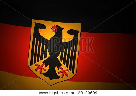 Deutsche Fahne mit Emblem (Bundesdienstflagge)