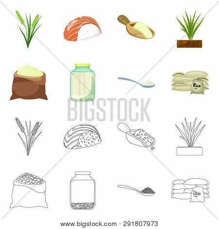 Vector Illustration Of Crop And Ecological Icon. Collection Of Crop And Cooking Stock Vector Illustr