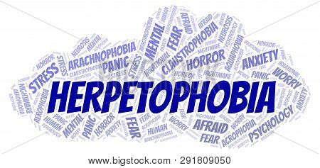Herpetophobia Word Cloud. Wordcloud Made With Text Only.