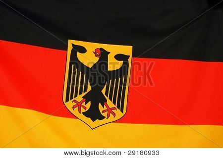 Deutsche Flagge mit Emblem (Bundesdienstflagge)