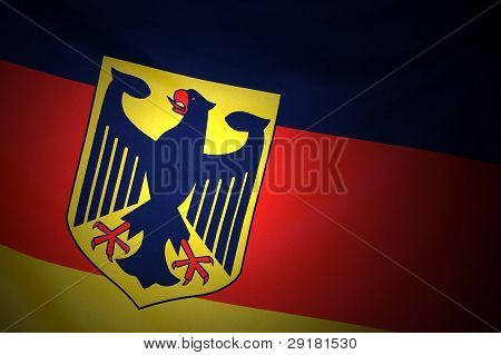 Deutsche Flagge mit Emblem (Bundesdienstflagge)
