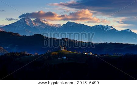 The Church Of St. Thomas At Sunrise, Slovenia