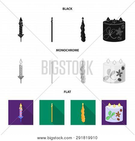 Isolated Object Of Relaxation And Flame Sign. Set Of Relaxation And Wax Vector Icon For Stock.