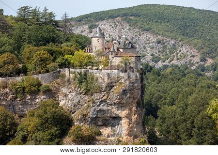 Castle Of Belcastel In Lacave. Lot, Midi-pyrenees, France