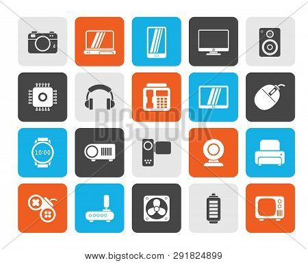 Different Types Of Electronics Icons - Vector Icon Set