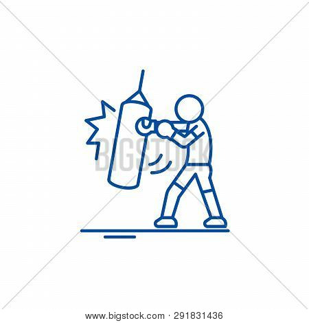 Taekwondo Line Icon Concept. Taekwondo Flat  Vector Symbol, Sign, Outline Illustration.