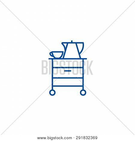 Tea, Cupboard Line Icon Concept. Tea, Cupboard Flat  Vector Symbol, Sign, Outline Illustration.