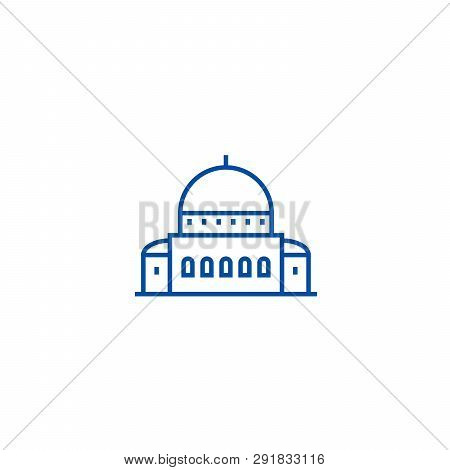 Temple, Synagogue Line Icon Concept. Temple, Synagogue Flat  Vector Symbol, Sign, Outline Illustrati