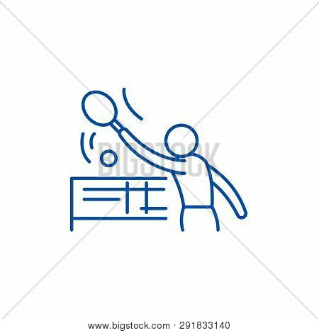 Tenis Line Icon Concept. Tenis Flat  Vector Symbol, Sign, Outline Illustration.