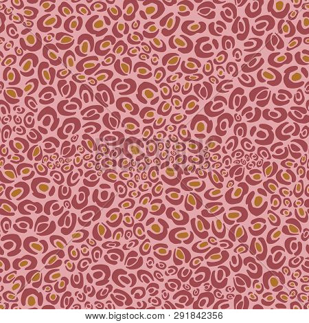 Vector Leopard Pink And Gold Texture Seamless Repeat Pattern Background. Surface Pattern Design.