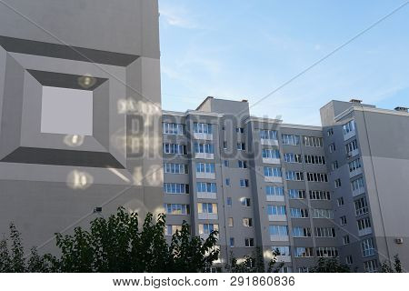 Modern Condominium Building Real Etate In City With Blue Sky