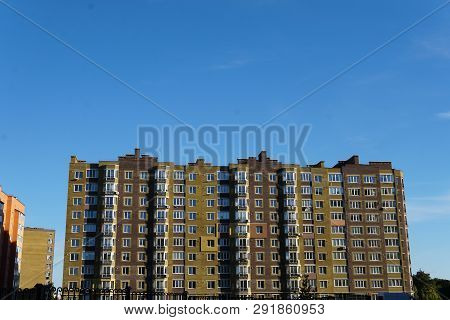 Modern Condominium Building Real Etate In City With Blue Sky