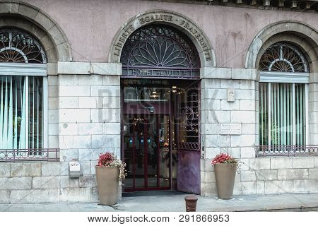Architectural Detail Of City Hall Of Sete, France