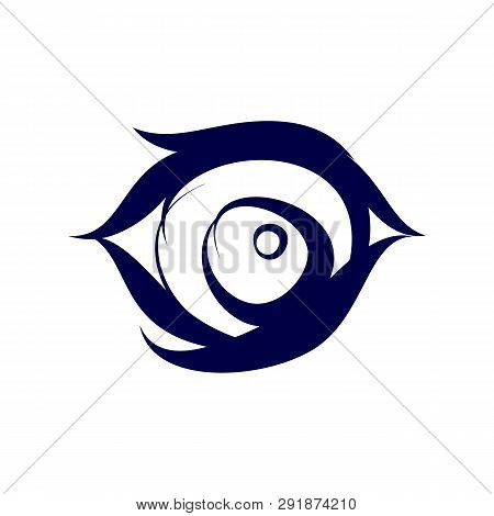 Illustration Of Abstract Human Eye Icon On White Background. Sketch For Tattoo, Hipster T-shirt Desi