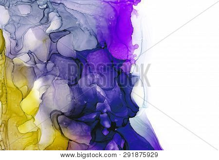 Alcohol Ink Multicolor Texture. Fluid Ink Abstract Background. Art For Design