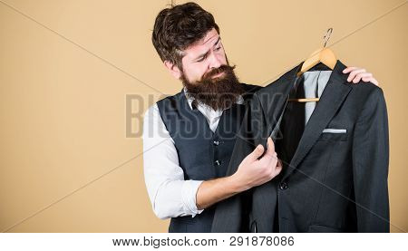 This Coat Designed For Everyday Casual Wear. Bearded Man Thinking What To Wear For Business Casual E
