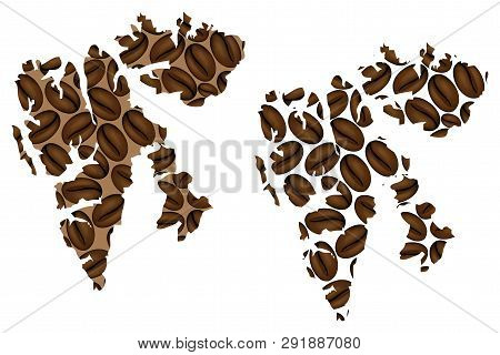 Svalbard - Map Of Coffee Bean, Spitsbergen, Nordaustlandet And Edgeoya (kingdom Of Norway, Norwegian