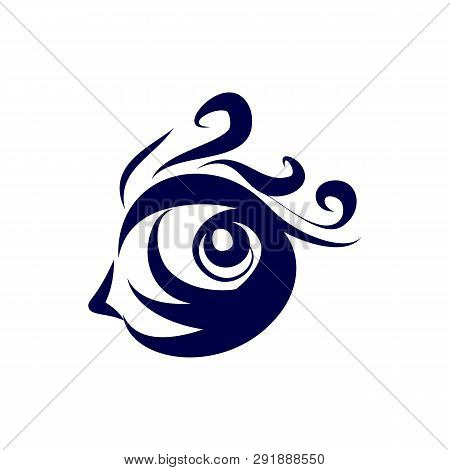 Illustration Of Abstract Eye Icon. Isolated On White Background. Sketch For Hipster T-shirt Design, 