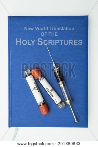 Bible Of The Witnesses Of Jehova, Concept Of Denial Of Blood Transfusions, Conceptual Image, Horizon