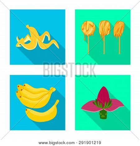 Vector Illustration Of Natural And Vegetarian Sign. Set Of Natural And Eating Vector Icon For Stock.