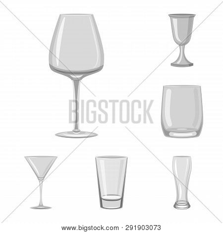 Vector Design Of Capacity And Glassware Logo. Set Of Capacity And Restaurant Vector Icon For Stock.