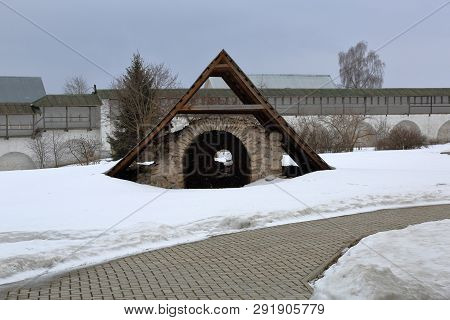 Torzhok, Russia - March 15, 2019: Stone Cellar-glacier On The Territory Of The Borisoglebsky Monaste