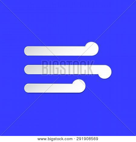 Wind Weather Forecast Info Icon. Windy Day, Air Blow Paper Cut Style On Blue. Climate Annual Element