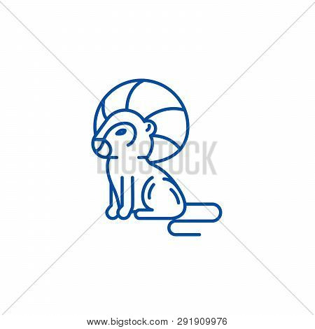 Leo Zodiac Sign Line Icon Concept. Leo Zodiac Sign Flat  Vector Symbol, Sign, Outline Illustration.