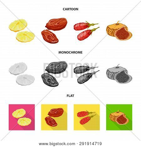Vector Illustration Of Food  And Raw  Symbol. Set Of Food  And Nature   Stock Vector Illustration.