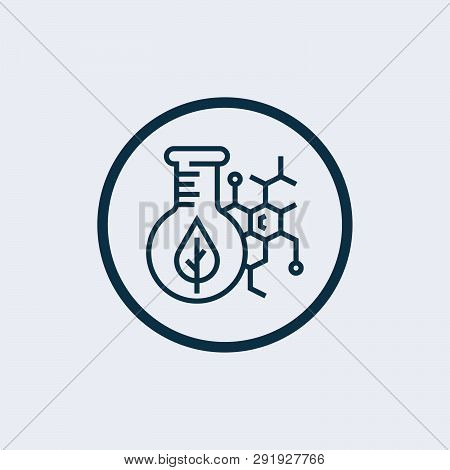 Living Cell With Core And Mitochondria, Simple Black Icon With Shadow