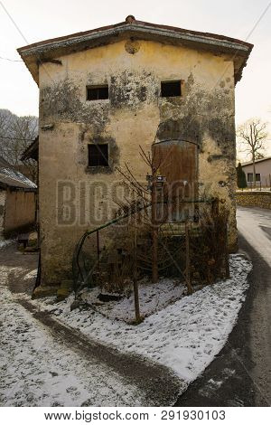 A Building In The Village Of Kamno, Located Between Tolmin And Kobarid In Littoral Or Primorska Regi